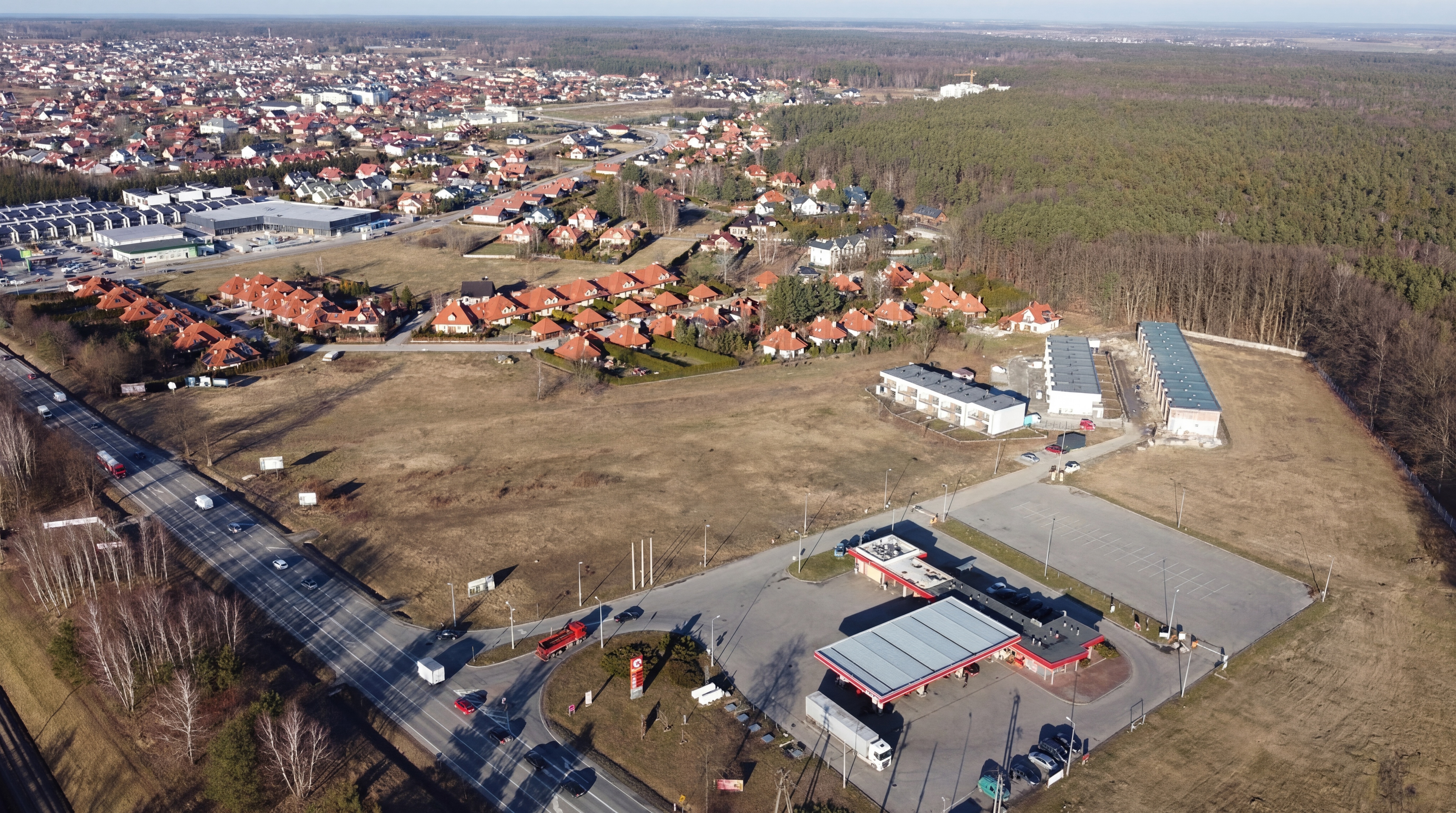 Widok z drona — teren inwestycji przy DK9